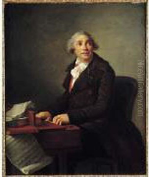 Portrait Du Compositeur Giovanni Paisiello Oil Painting by Louise Van Der Linden