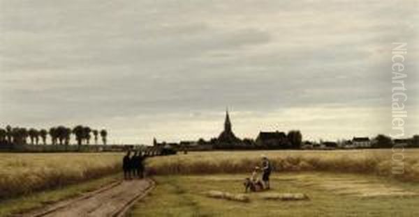 De Oogst: The Harvest Oil Painting by Jacob Jan van der Maaten