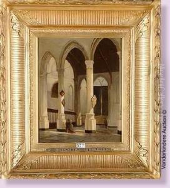 Interieur D'eglise Anime Oil Painting by Cornelis Van Der Meer Mohr