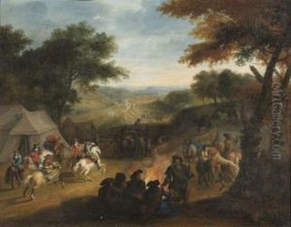 La Prise Du Chateau St Anne Dans Le Doubs. Oil Painting by D'Adam-Franz Van Der Meulen