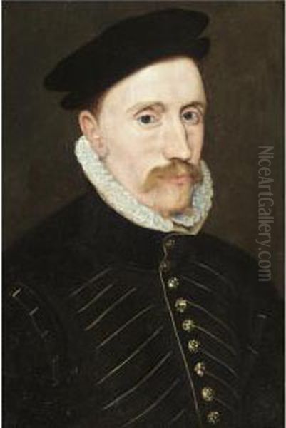 Portrait Of A Gentleman, Probably Sir Thomas Gresham (c.1518-1579) Oil Painting by Steven van der Meulen