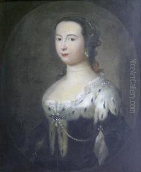 Portrait Of A Noblewoman Oil Painting by Frans Van Der Mijn