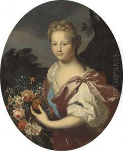 Portrait Of A Lady Oil Painting by Frans Van Der Mijn