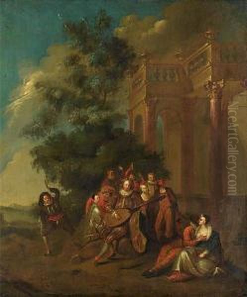 A Fete Champetre Oil Painting by George Van Der Myn