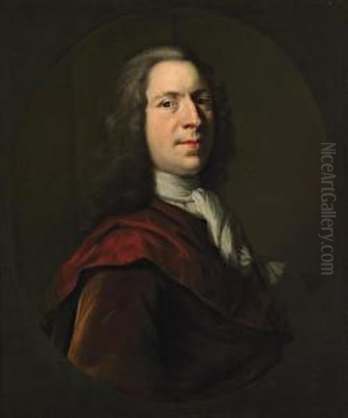 Portrait Of The Artist Oil Painting by Heroman Van Der Mijn