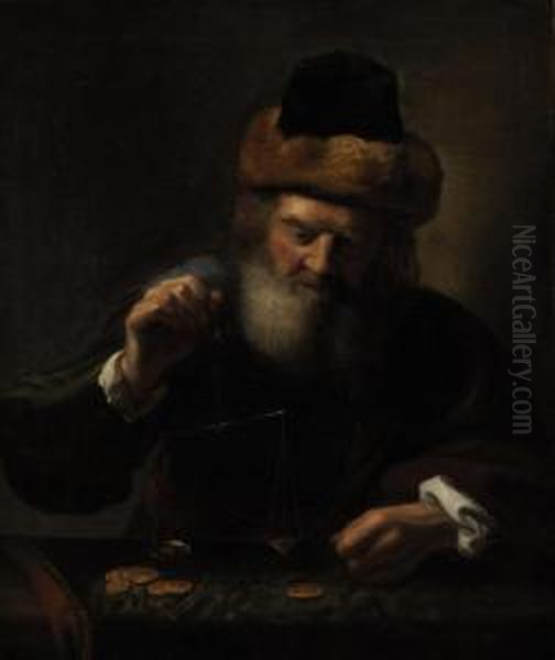 The Weigher Of Gold Oil Painting by Karel van der Pluym