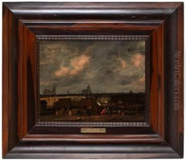 Krutmagasinsexplosionen I Delft Oil Painting by Adriaen Lievensz van der Poel