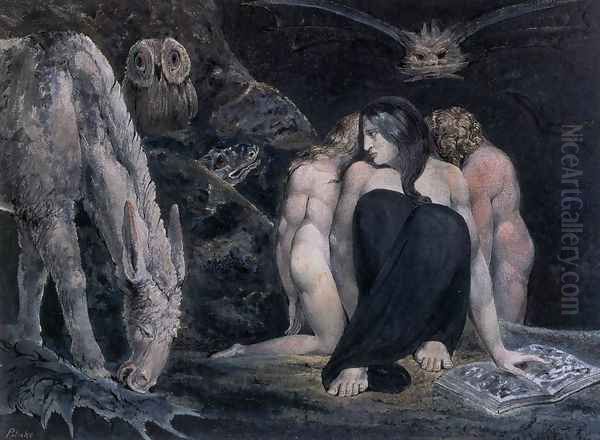 Hecate Or The Three Fates 1795 Oil Painting by William Blake