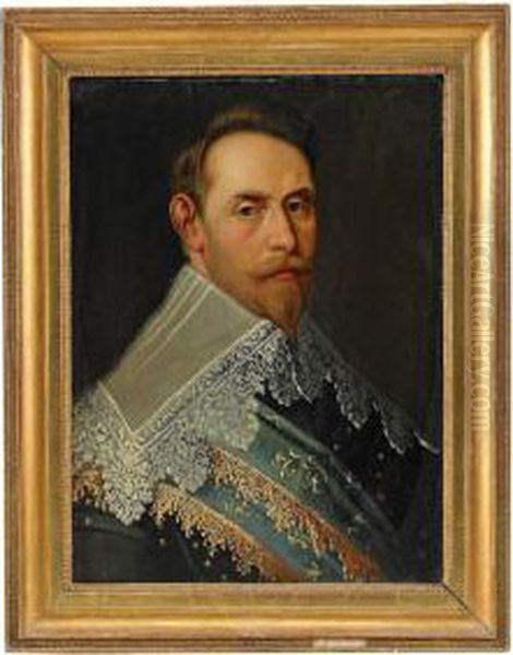 Portratt Av Gustav Ii Adolf Ikladd Rustning Oil Painting by Jakob Van Der Schley