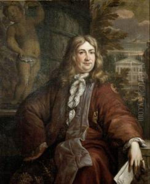 Portrait D'homme Sur Fond De Paysage Oil Painting by Theodor Van Der Schuur