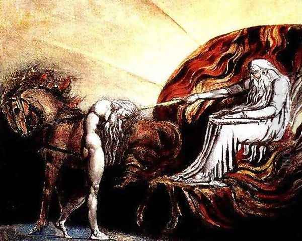 God Judging Adam Oil Painting by William Blake