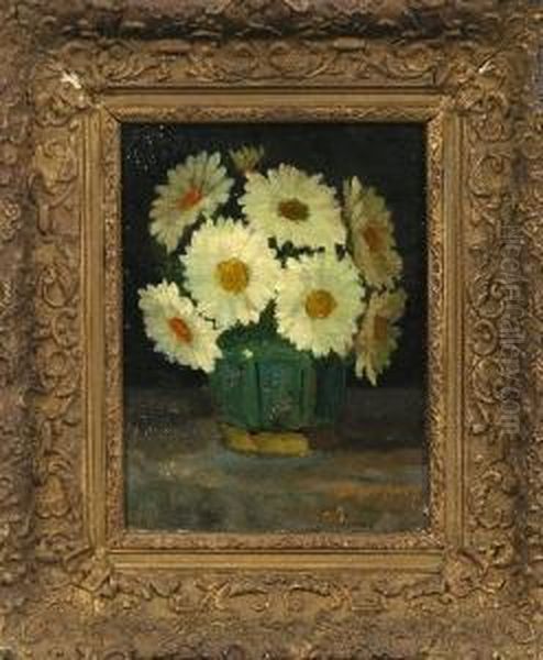 Margeriten In Vase Oil Painting by Louis Van Der Steen