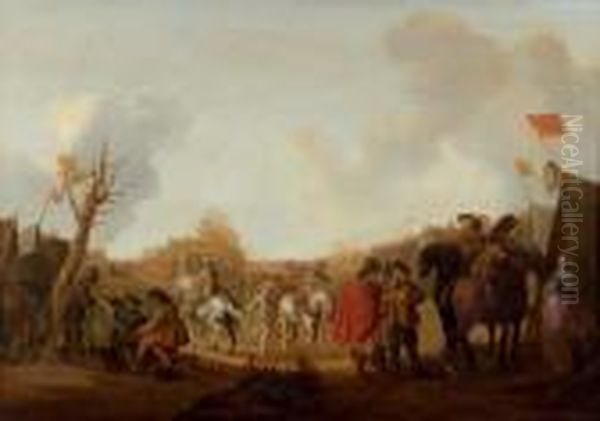 Le Bivouac Oil Painting by Jan Jacobsz. Van Der Stoffe