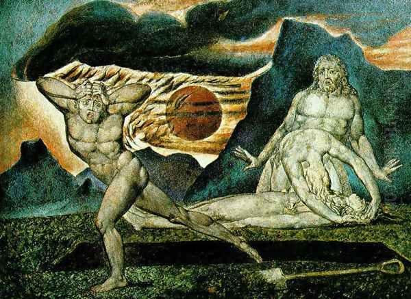 The Body of Abel Found by Adam & Eve 1825 Oil Painting by William Blake