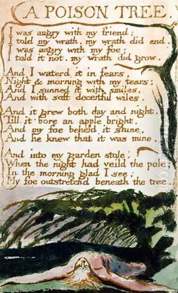 A Poison Tree, from Songs of Experience Oil Painting by William Blake