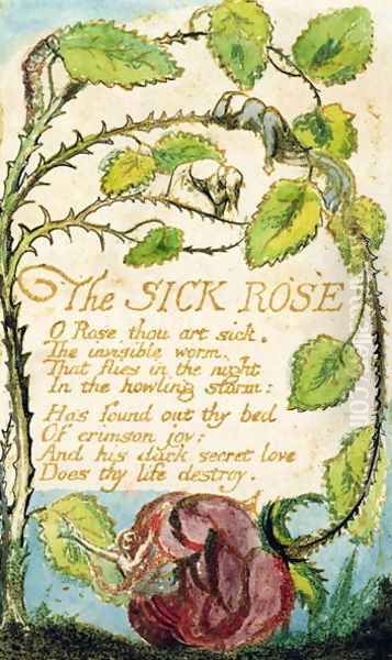 The Sick Rose, from Songs of Innocence Oil Painting by William Blake