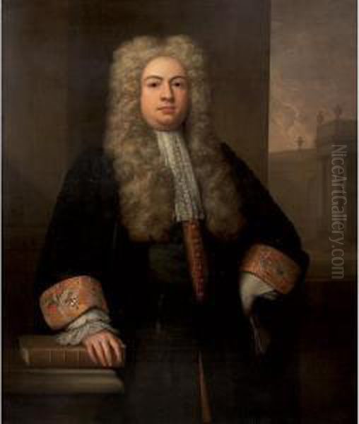 Portrait Of Lord Chief Justice Robert Raymond Oil Painting by Jan van der Vaart