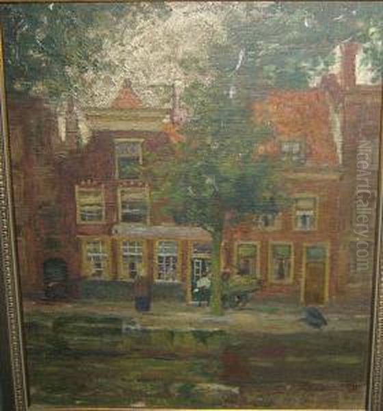 Vue De Leiden Oil Painting by Fons Van Der Velde