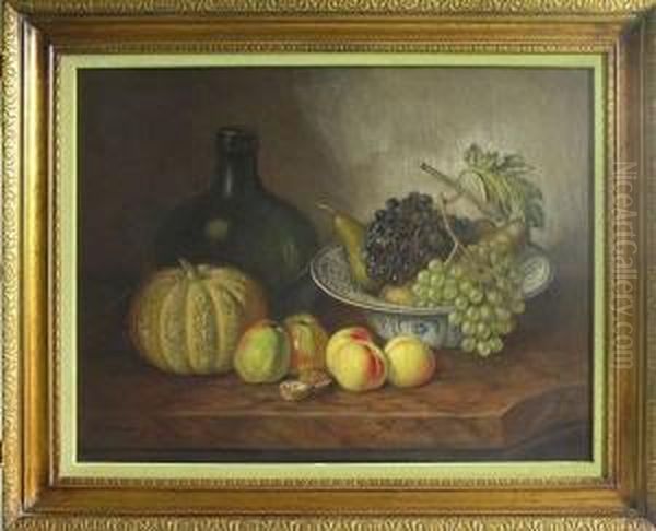 Still Life With Fruit Oil Painting by Fons Van Der Velde