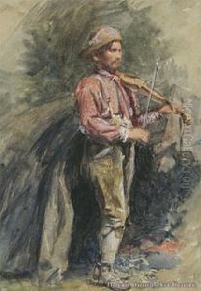 The Violinist Oil Painting by Petrus van der Velden