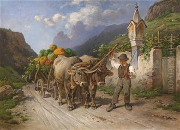 Rich Harvest Oil Painting by Adolf van der Venne