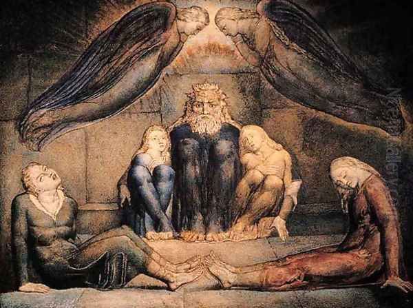 Inferno, Canto XXXIII, 13-93, Count Ugolino and his sons in prison Oil Painting by William Blake