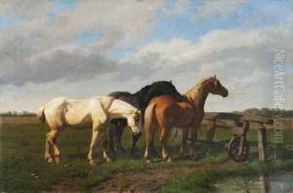 Chevaux. Oil Painting by Paul Van Der Vin