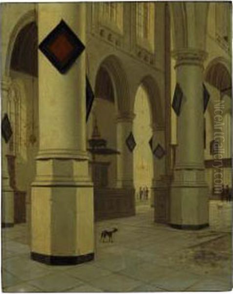 A View Of The Interior Of St. Bavo's, Haarlem, From Southeast To Northeast Oil Painting by Hendrick Van Vliet