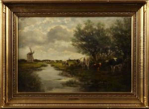 Willem : Betande Kor Oil Painting by Willem van der Vliet