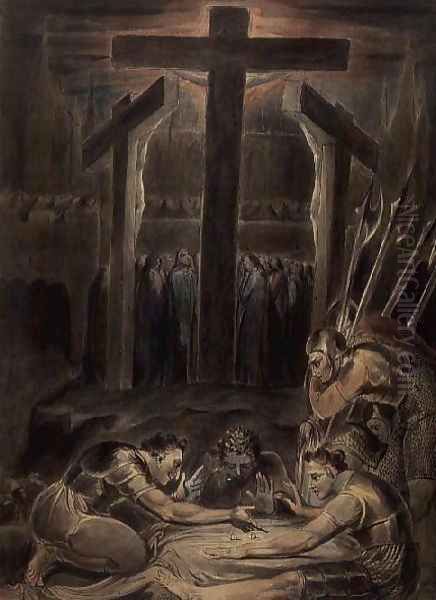 The Soldiers Casting Lots for Christ's Garments, 1800 Oil Painting by William Blake