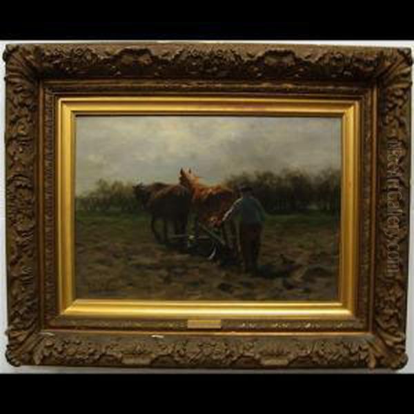 The First Furrow Oil Painting by Hermann Johannes Van Der Weele