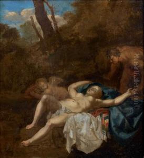 Jupiter Et Antiope Oil Painting by Adriaen Van Der Werff