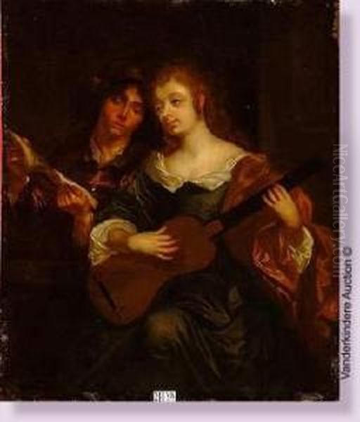 La Lecon De Musique Oil Painting by Pieter van der Werff