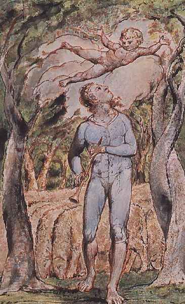 Songs of Innocence; 'the Piper' Oil Painting by William Blake