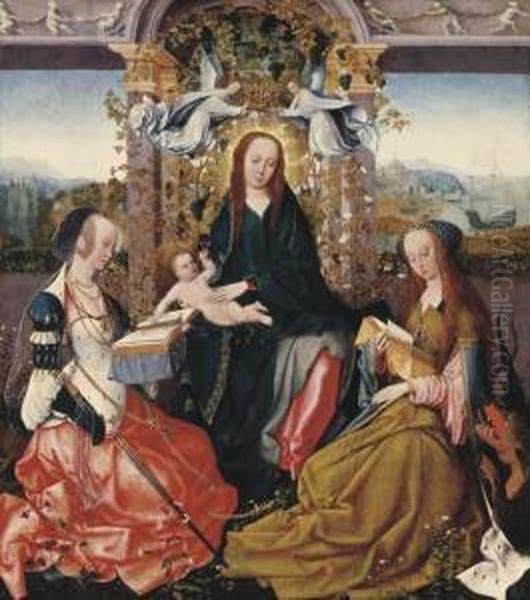 The Virgin And Child With Saint Catherine Of Alexandria And Saintmargaret Of Antioch Oil Painting by Goossen van der Weyden