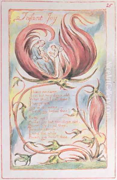 Songs of Innocence- Infant Joy, 1789 Oil Painting by William Blake