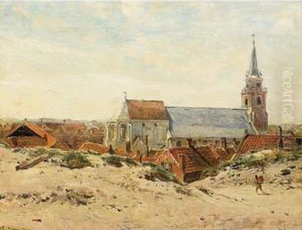 A View Of Scheveningen Oil Painting by Jan Frederik Van Deventer