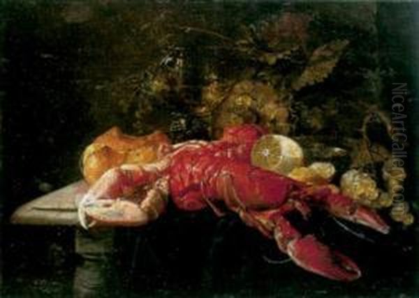 Nature Morte Au Homard Et Au Citron Oil Painting by Guilliam van Deynum