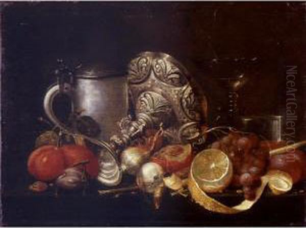 Still Life With A Pipe And Tumbler Oil Painting by Guilliam van Deynum