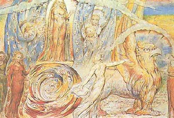 Beatrice Addressing Dante Oil Painting by William Blake