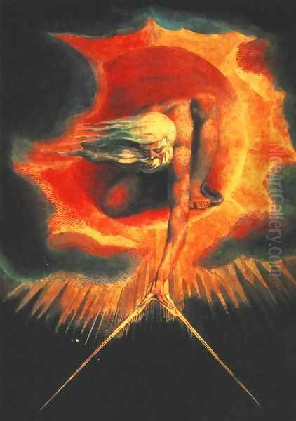 God as an Architect, illustration from The Ancient of Days 1794 Oil Painting by William Blake