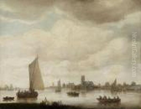 Schiffe Vordordrecht Oil Painting by Hieronymous Van Diest