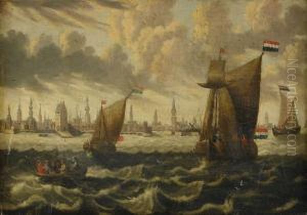 Utsikt Over Kopenhamn Oil Painting by Willem van Diest