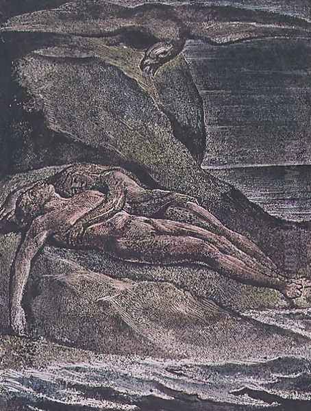 Milton a Poem- Albion on the rock, 1804 Oil Painting by William Blake