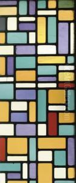 Stained-glass Composition Viii Oil Painting by Theo van Doesburg