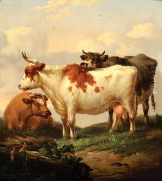 Three Cows Oil Painting by Dyonis Van Dongen