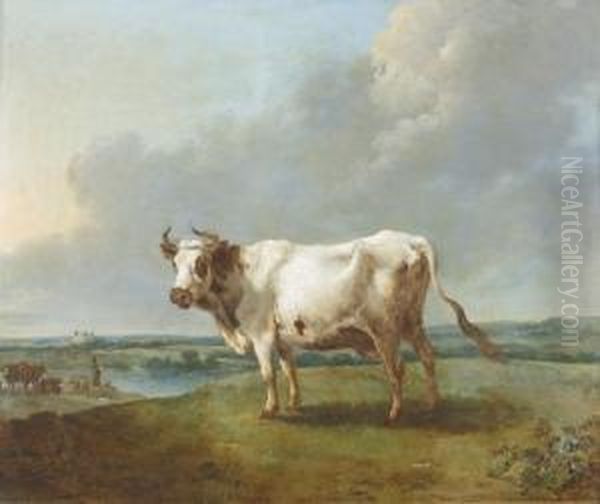 Weisse Kuh Auf Erhohter Weide. Oil Painting by Dyonis Van Dongen