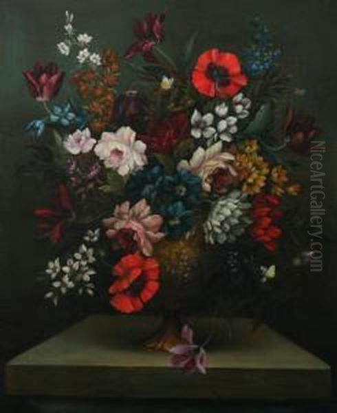 Floral Bouquet Oil Painting by Jacob Van Doost