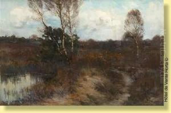 Vue D'etang En Campine by Emile Van Doren