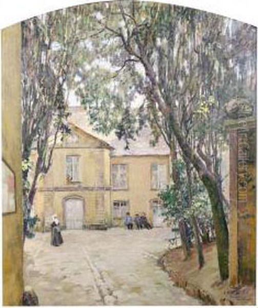 La Maison De Retraite A Valognes Oil Painting by Emile Van Doren